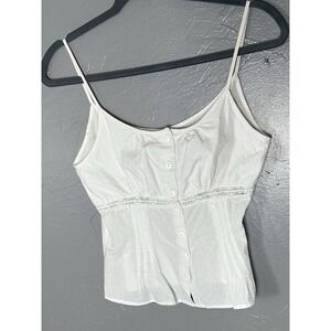 Takasami Women's 100% Cotton Cream Colored Feminine Button Tank Size M Summer